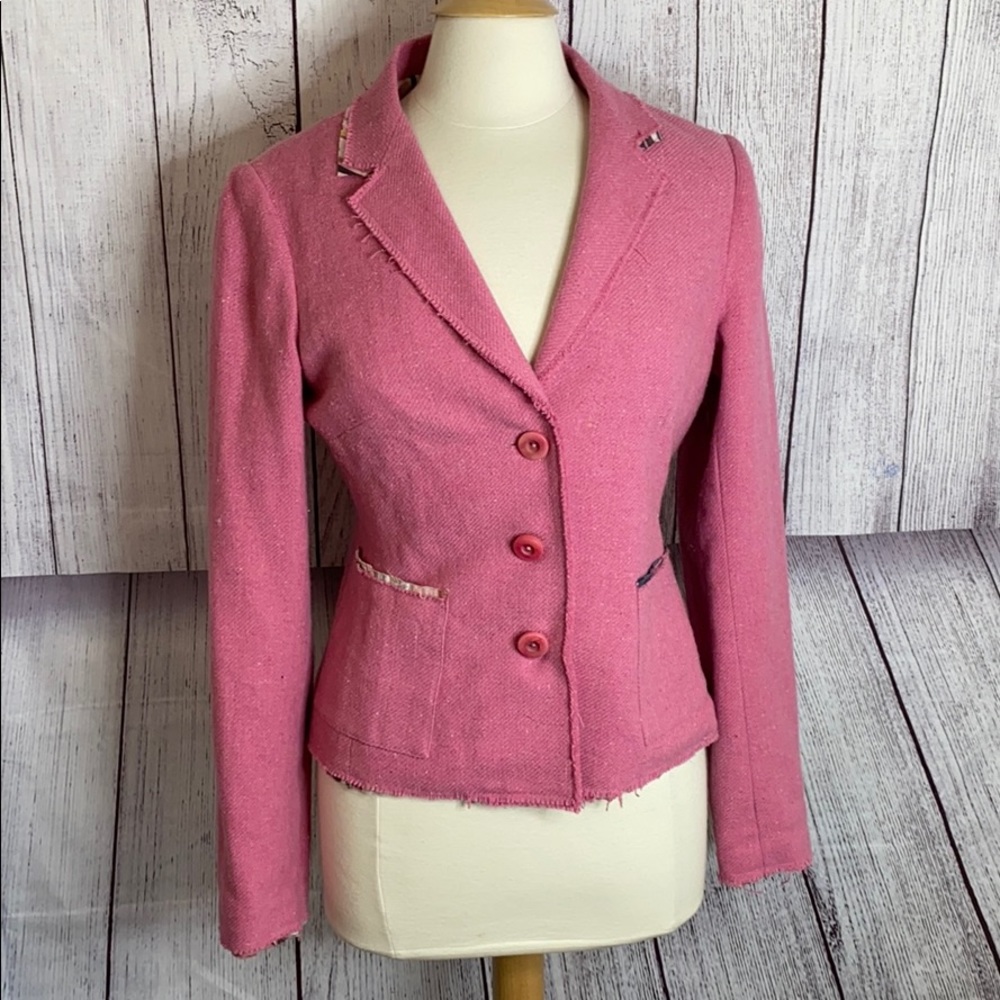 Pink John Carlisle raw hem blazer size medium